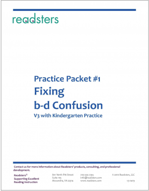 Downloadable Practice Packet #1 - Fixing b-d Confusions, v3 with Kindergarten Practice